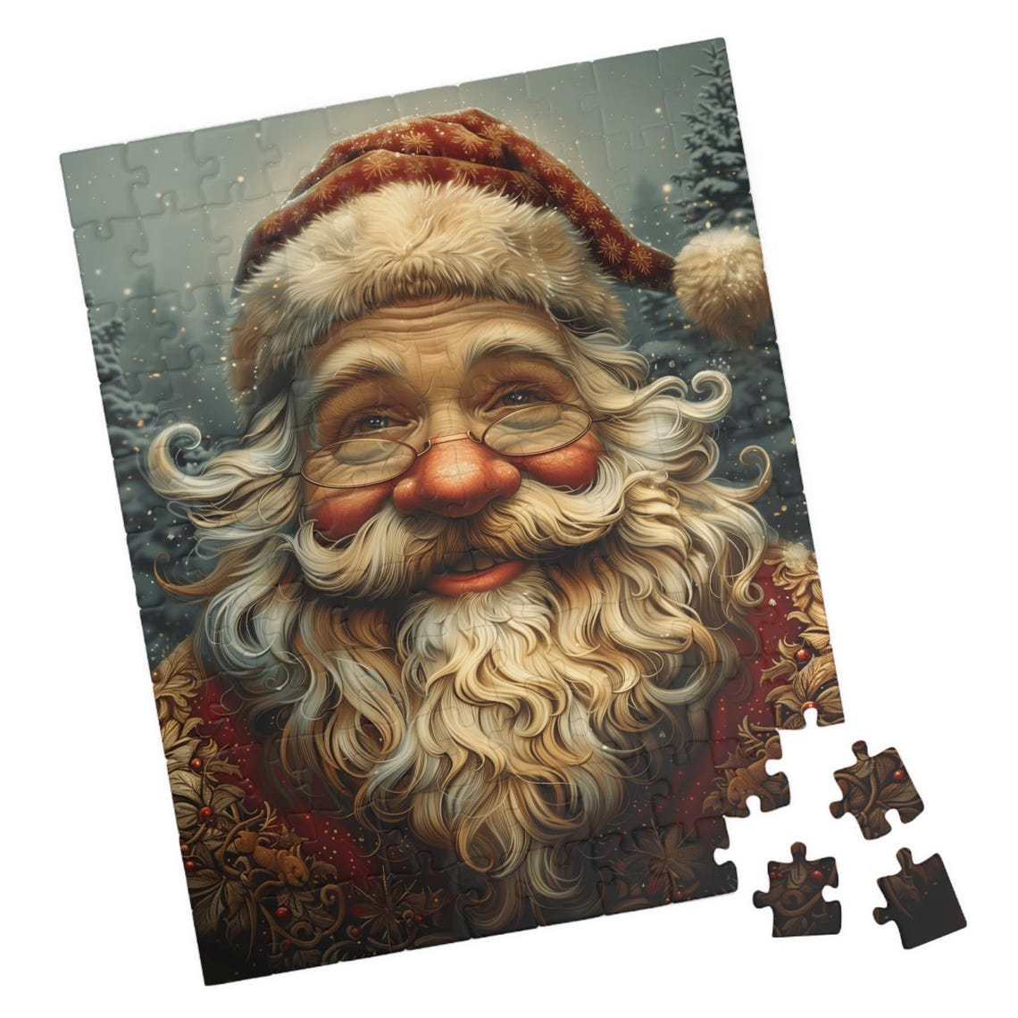 Jolly Santa Claus Portrait with a Warm Smile Christmas Poster