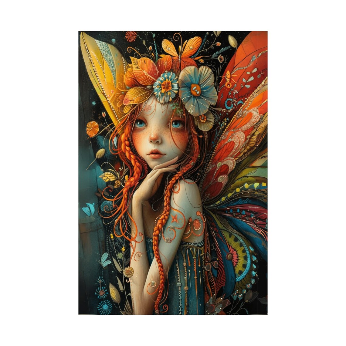 Bohemian Fairy Fine Art Printposter Folk Artboho Fae Wall Art Faerie Theme Decor Bedroom Office Girls Room Or Nursery Wall Art - Image 3