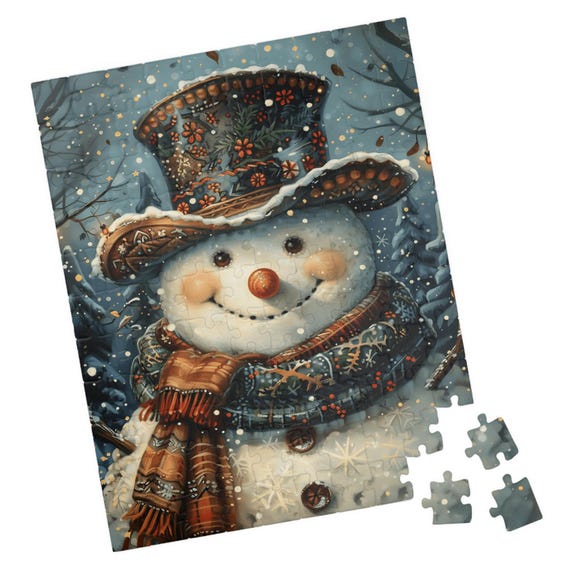 Jolly Snowman Jigsaw Puzzle Great Gift For Holidays Birthdays Get Well And Nursing Homes Tech Free Family Fun Activity