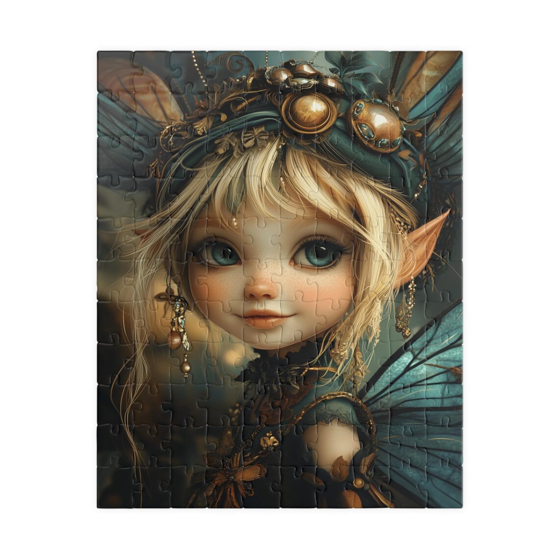 Ember Fairy In Black With Bronze Goggles And Teal Wings Dark Art Poster - Image 5