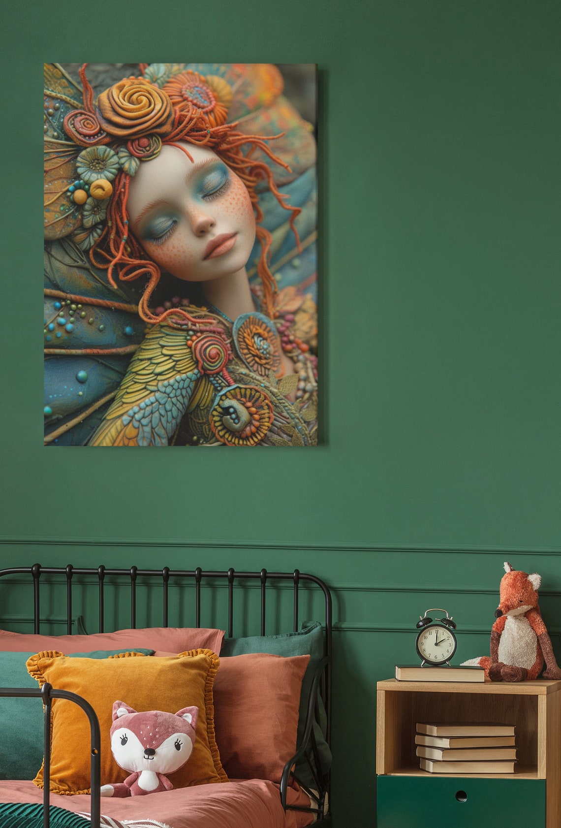 Blissful Sleeping Forest Fairy with Ornate Butterfly Wings Poster - Image 5