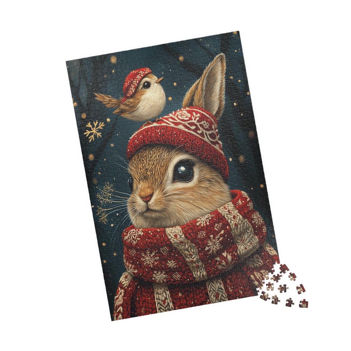 Winter Rabbit And Little Bird Jigsaw Puzzle Gift - Image 4