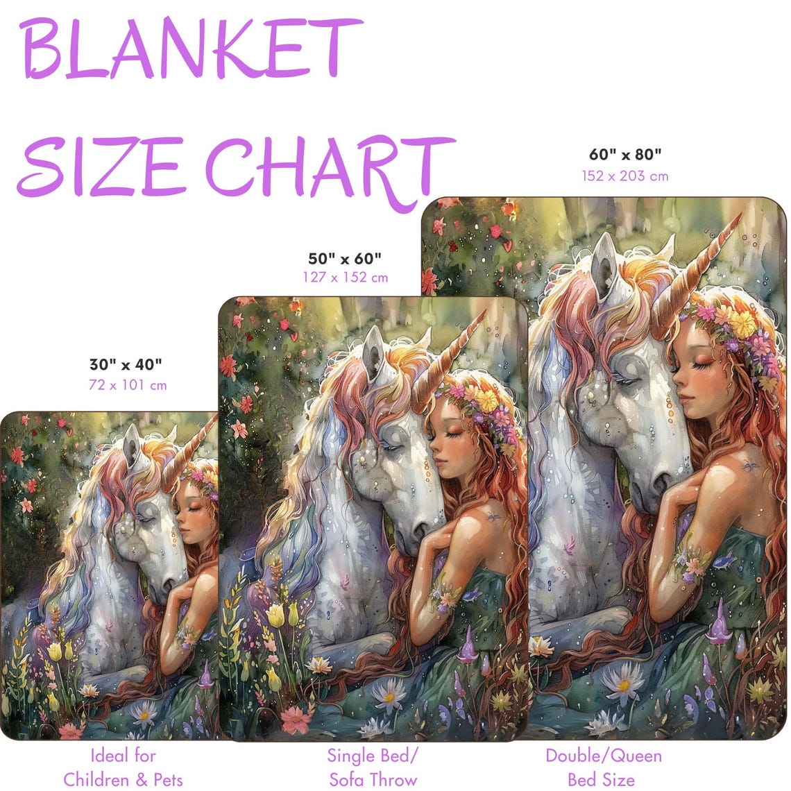 Princess Embracing Her Unicorn in a Flower Meadow Fantasy Poster - Image 4