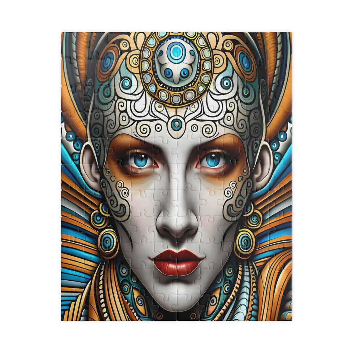 Striking Geometric Art Deco Princess Portrait Art Art Poster - Image 2