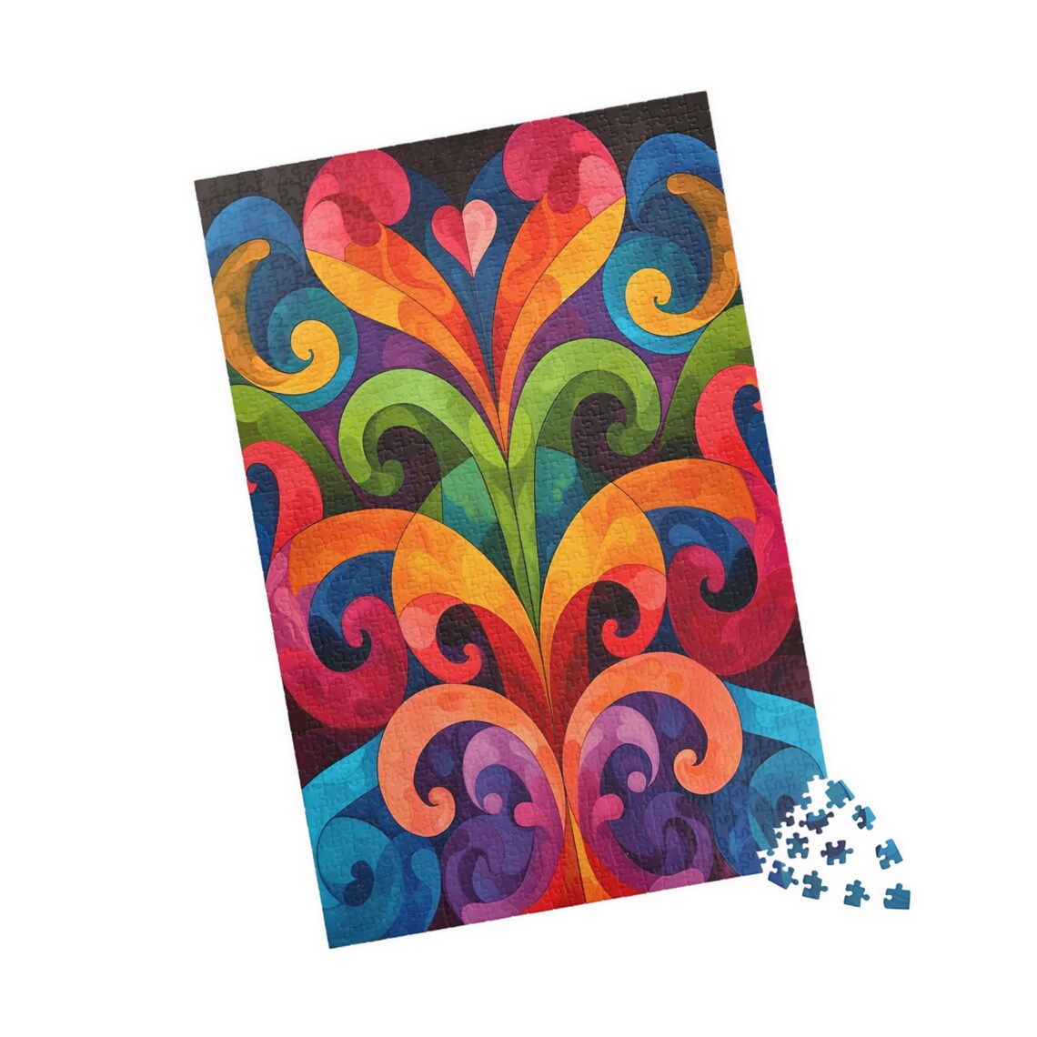 Vibrant Rainbow Swirl Abstract Flower Petals Colorful Art Poster - Image 4