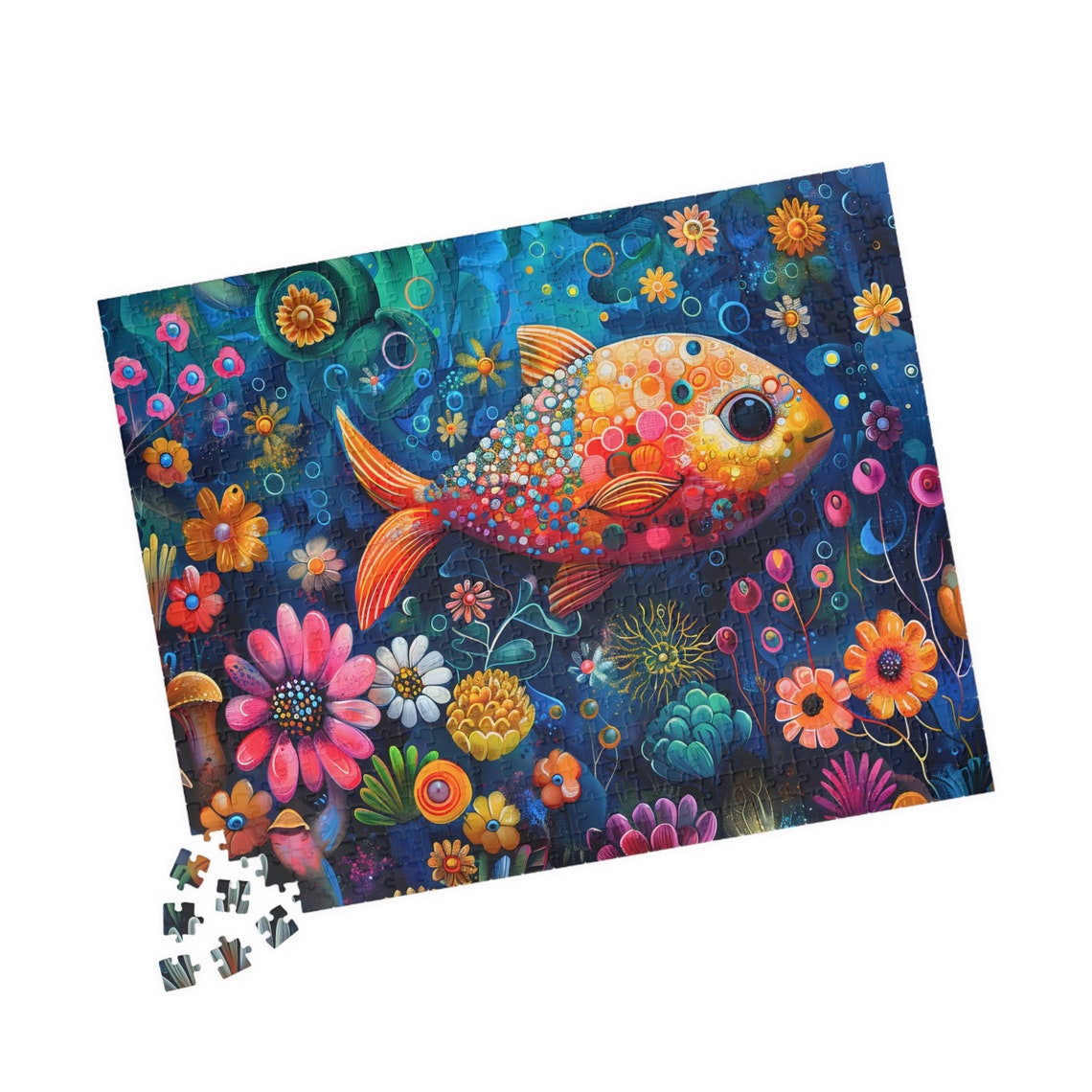 Whimsical Fish Underwater Flower Garden Colorful Fantasy Poster - Image 4