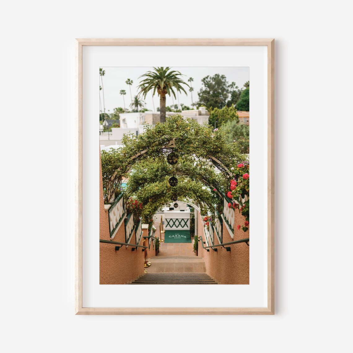 Beverly Hills Hotel Cabana Stairs Rose Arch California Poster