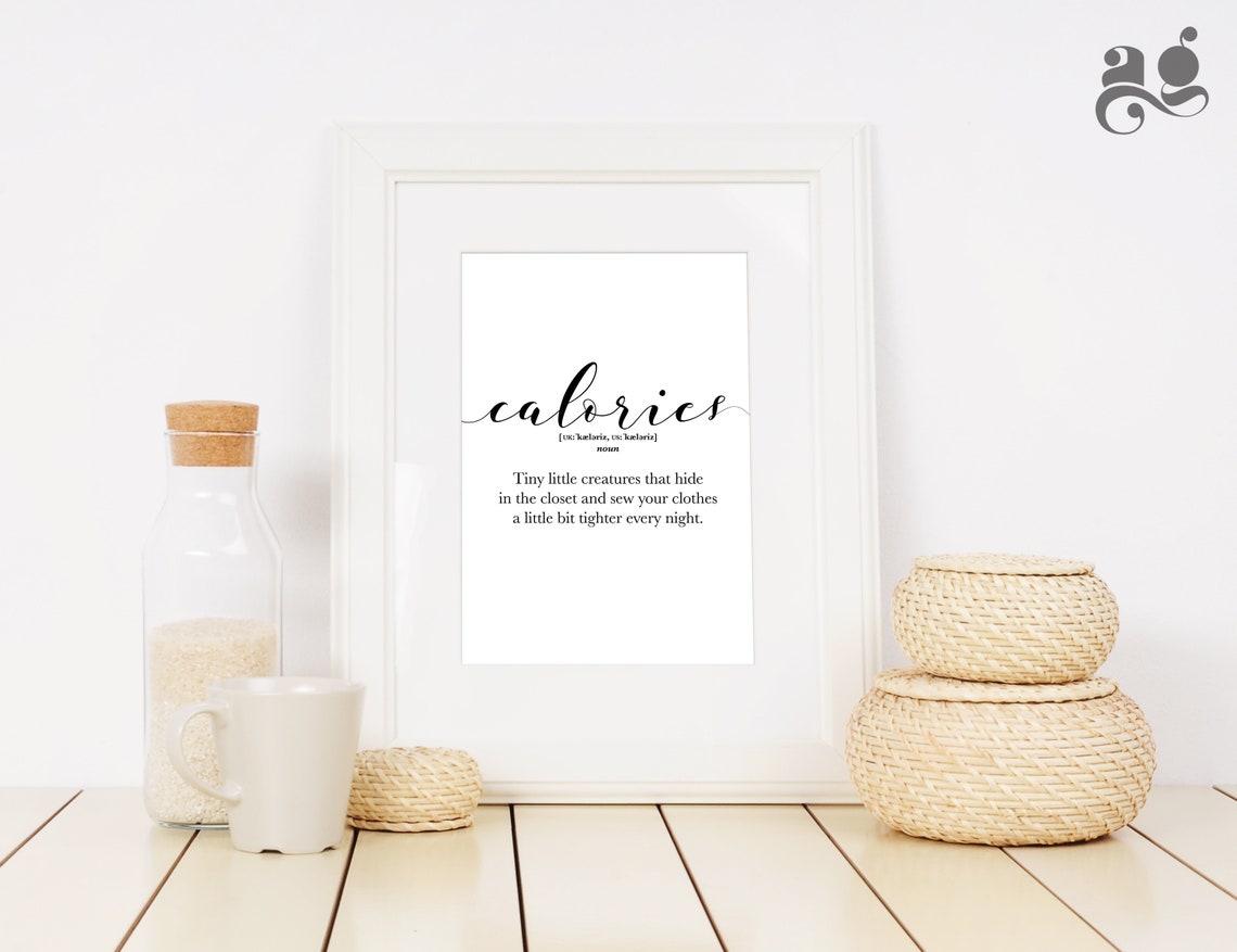 Calories Funny Dictionary Definition Kitchen Humor Wall Decor Poster - Image 2