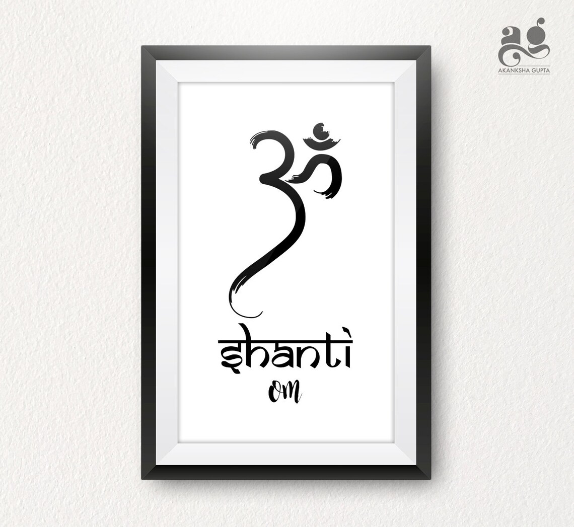 Om Shanti Om Poster Indian Home Decor Art Ohm Shanti Print Spiritual Wall Art Om Art Print Sign Meditation Yoga Room Decor - Image 2