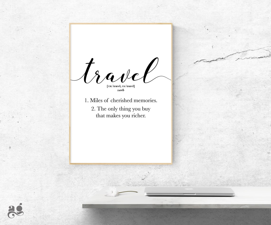 Travel Decor Print Travel Lover Gift For Friend Definition Wall Art Travel Sign World Traveler Gifts Wanderlust Adventure - Image 3
