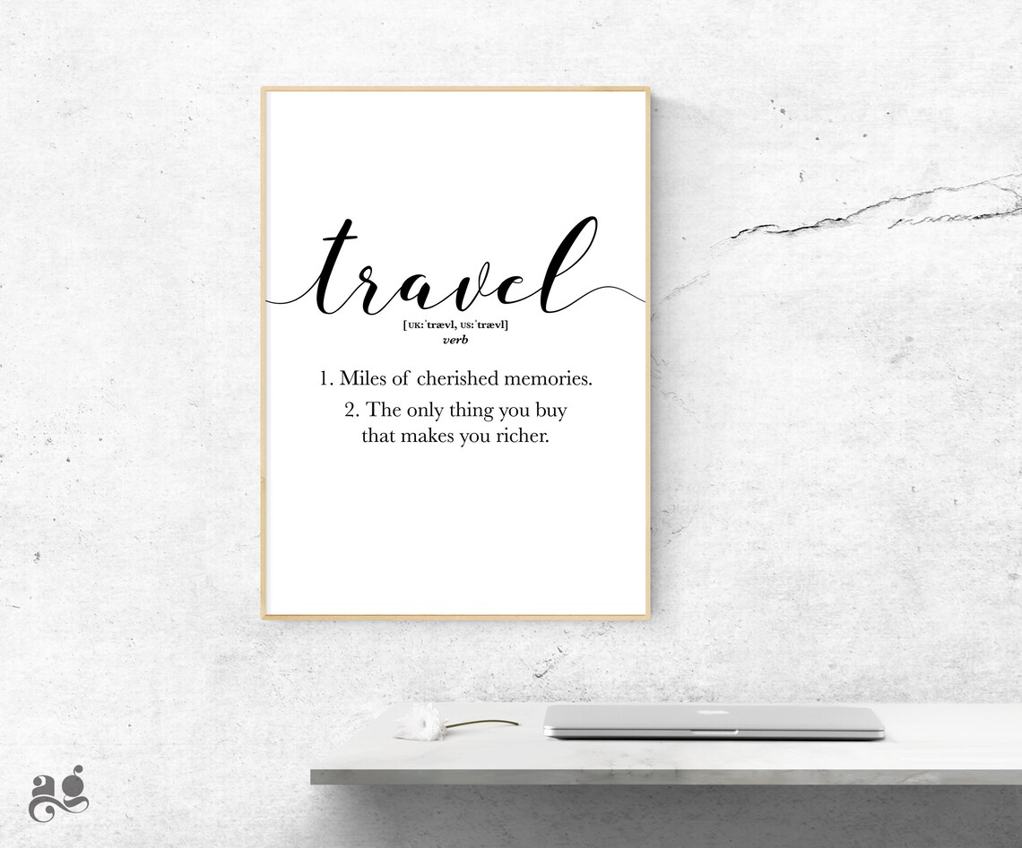 Travel Definition Dictionary Typography Poster for Wanderlust Home Wall Decor - Image 3