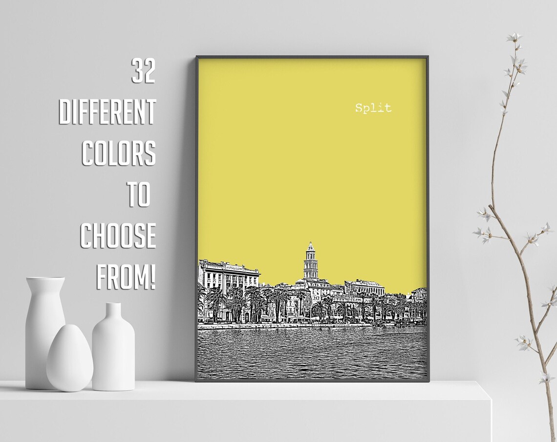Split Croatia Skyline, Dalmatia Travel Poster