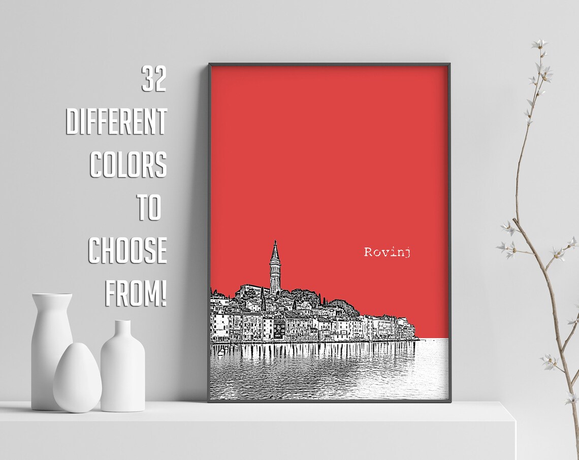 Rovinj, Istria Croatia Skyline Travel Poster