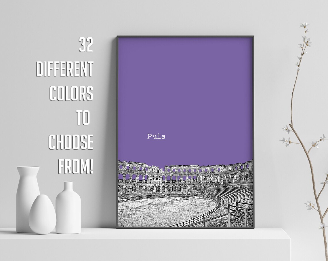 Pula Istria Croatia Skyline Travel Poster
