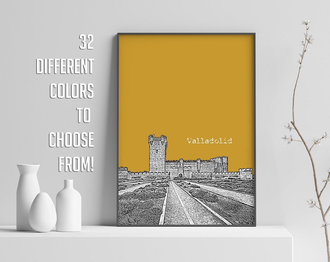 Valladolid Spain Castle Color Block Poster With Custom Sky Color