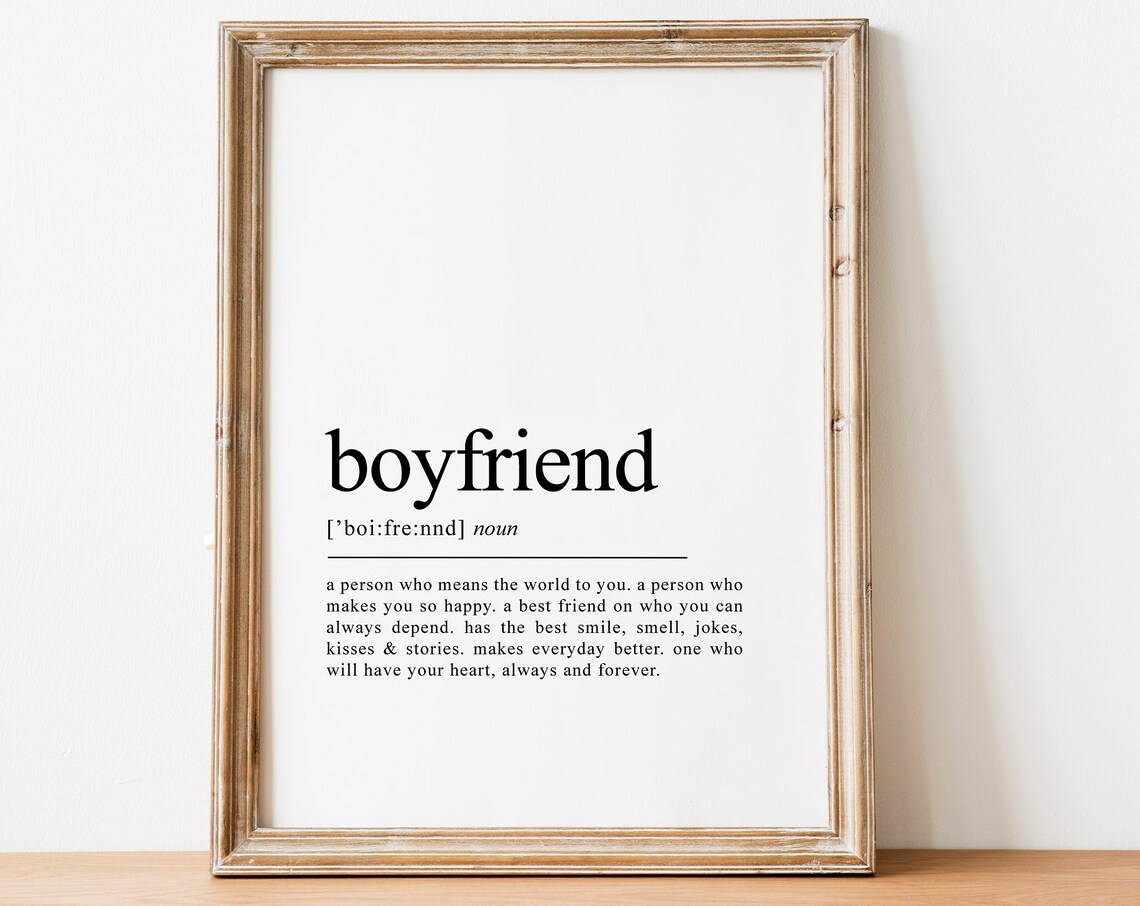 Boyfriend Definition Art Print, Gift For Him - Image 2