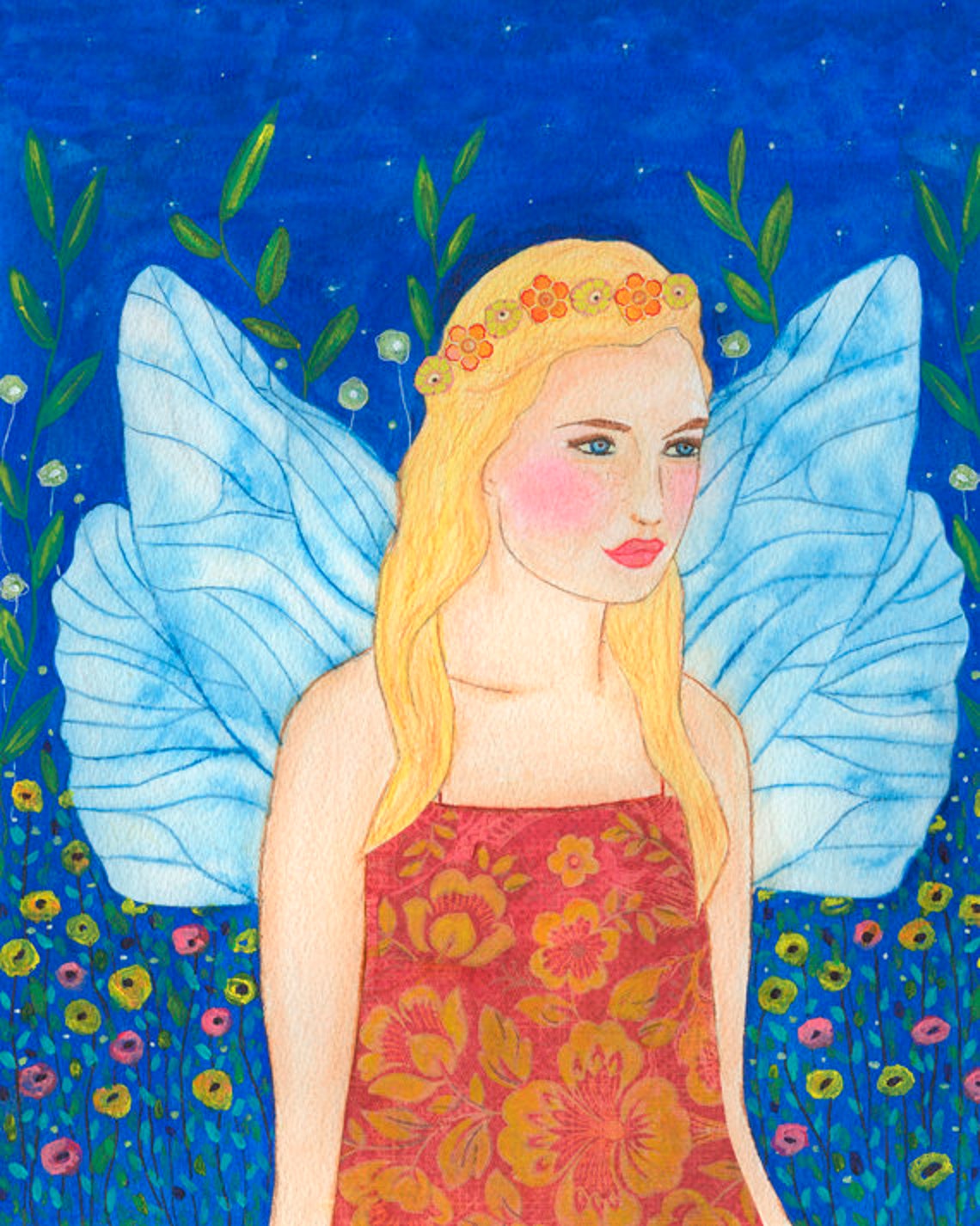 Angel Painting Angel Art Print Childs Room Decor Guardian Angel Painting Large Art Print For Girls Bedroom Wall Art For Children Decor