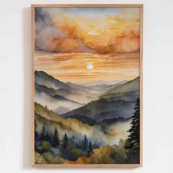 Great Smoky Mountains National Park Watercolor Poster