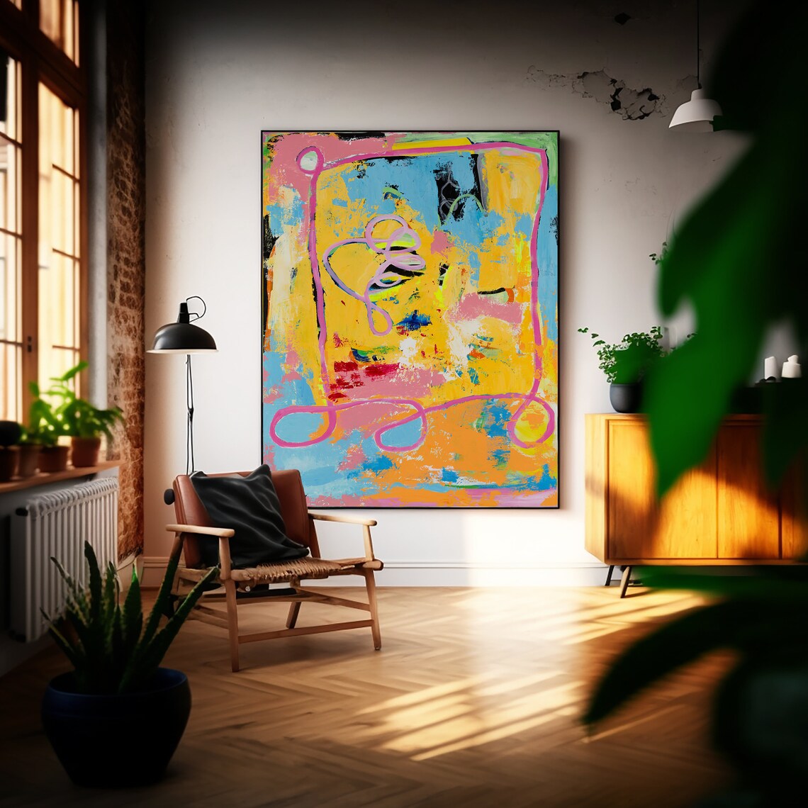 Extra Large Wall Art Vertical Abstract Print Orange And Blue Wall Art Decor Original Art Modern Home Decor Contemporary Art Fine Art Print - Image 5