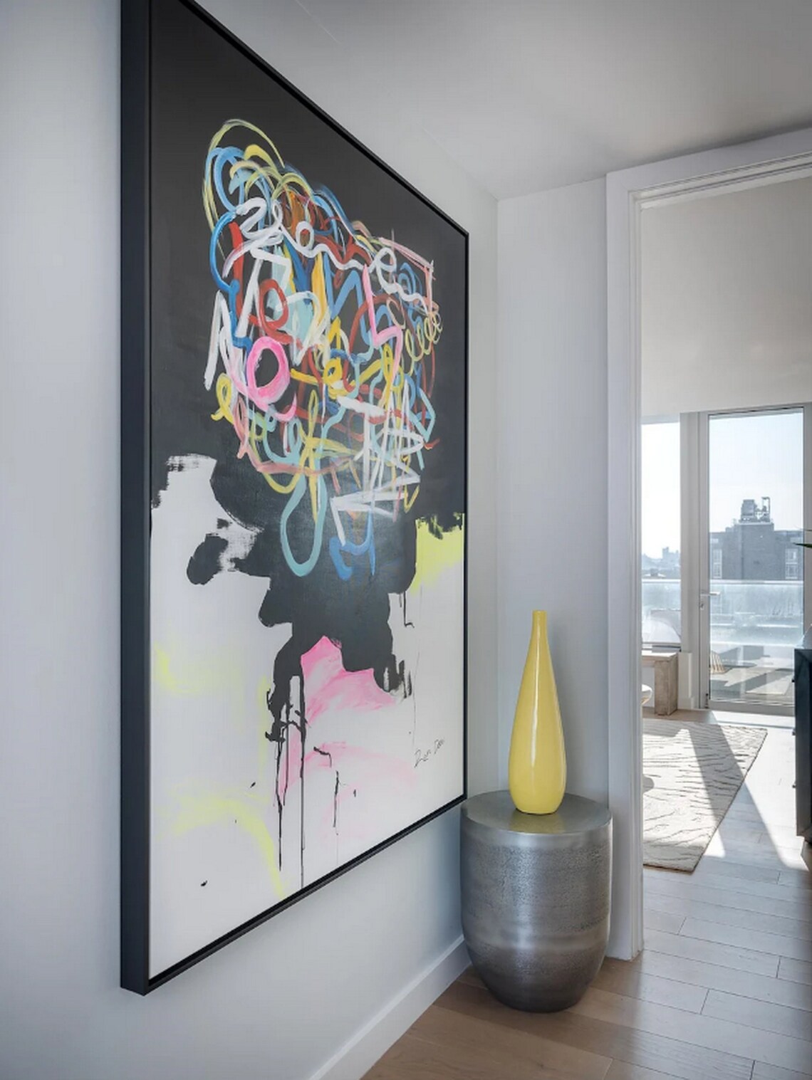 Modern Abstract Painting, Black Living Room Wall Art - Image 4