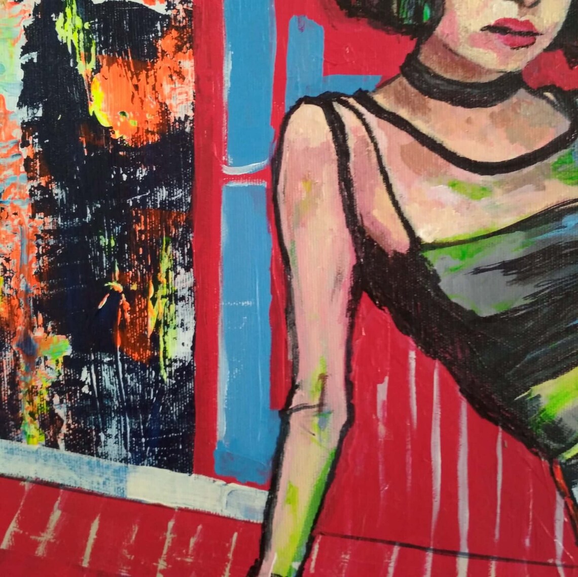 Ron Deri Street Woman Portrait against a Colorful Graffiti Wall Poster - Image 4