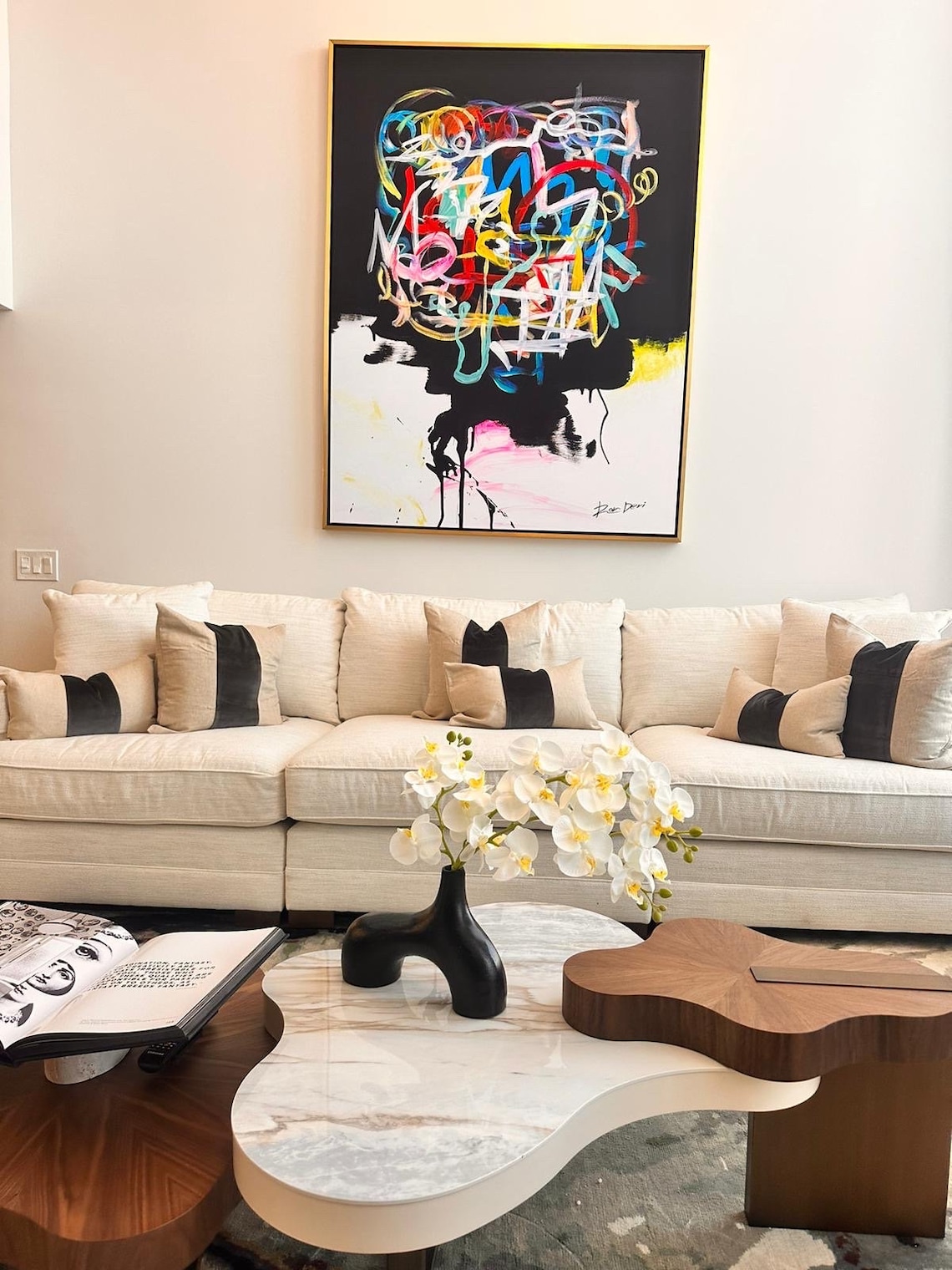 Black Abstract Art Print, Modern Vertical Decor - Image 3