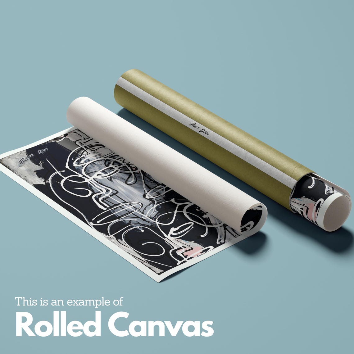 Wide Crowd of White Line Faces on Black Abstract Panorama Poster - Image 2
