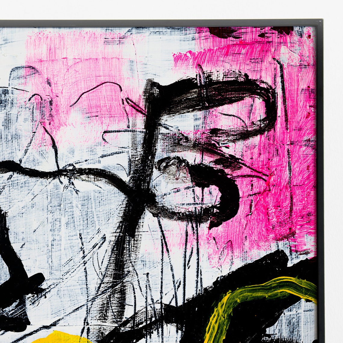 Pink and Black Expressionist Poster Bold Brushstroke Street Art - Image 2