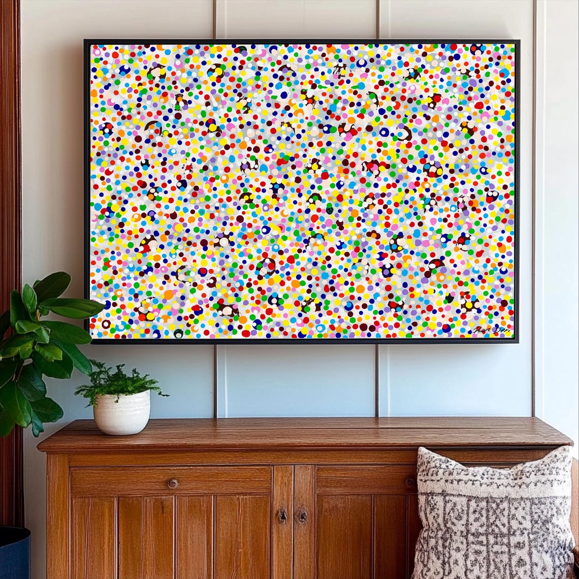 Polka Rainbow Confetti Dots Multicolor Playful Abstract Poster - Image 2