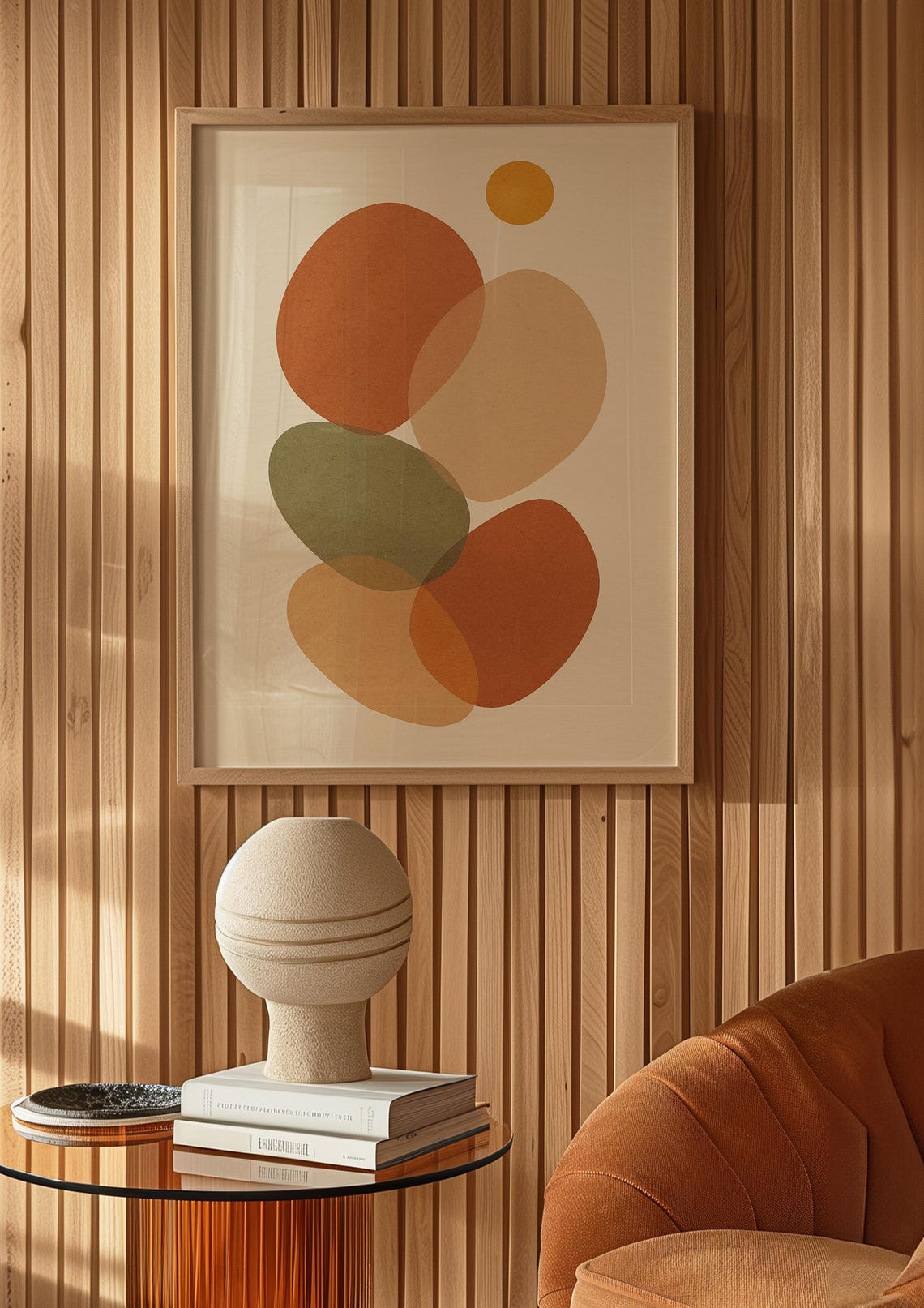 Boho Abstract Organic Shapes Terracotta Sage Minimalist Poster - Image 2