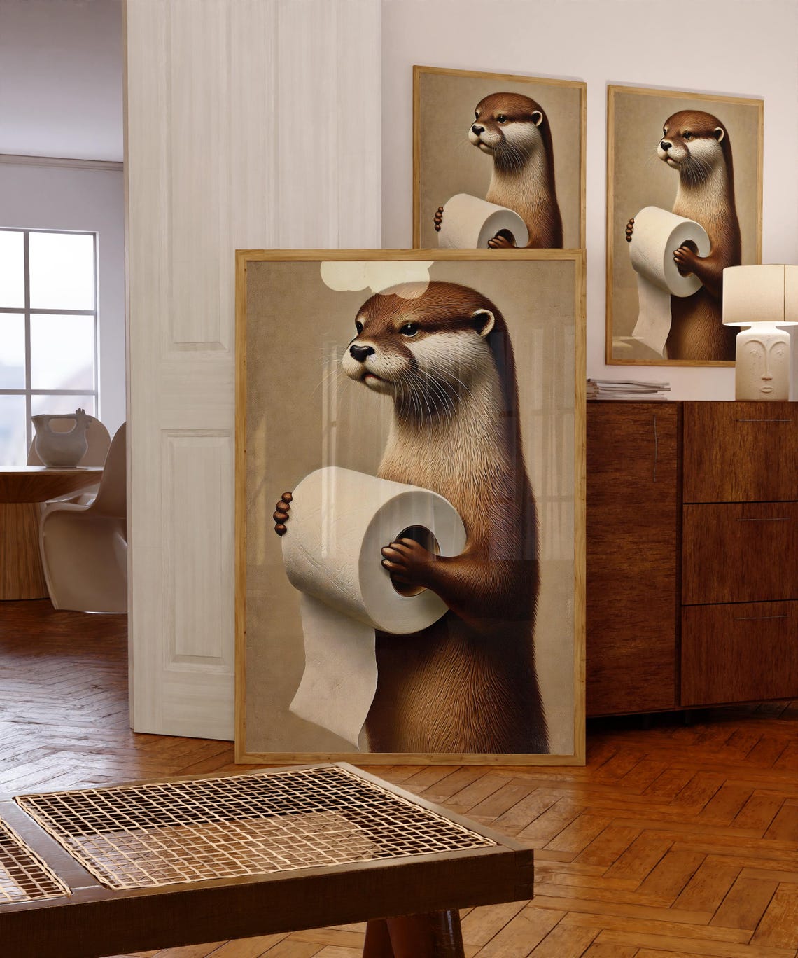 Otter Print Cute Poster Maximalist Bathroom Wall Art Trendy Bundle Preppy - Image 2