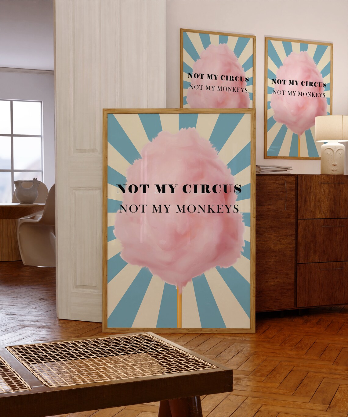 Not My Circus Not My Monkeys Pink Art Print - Image 4