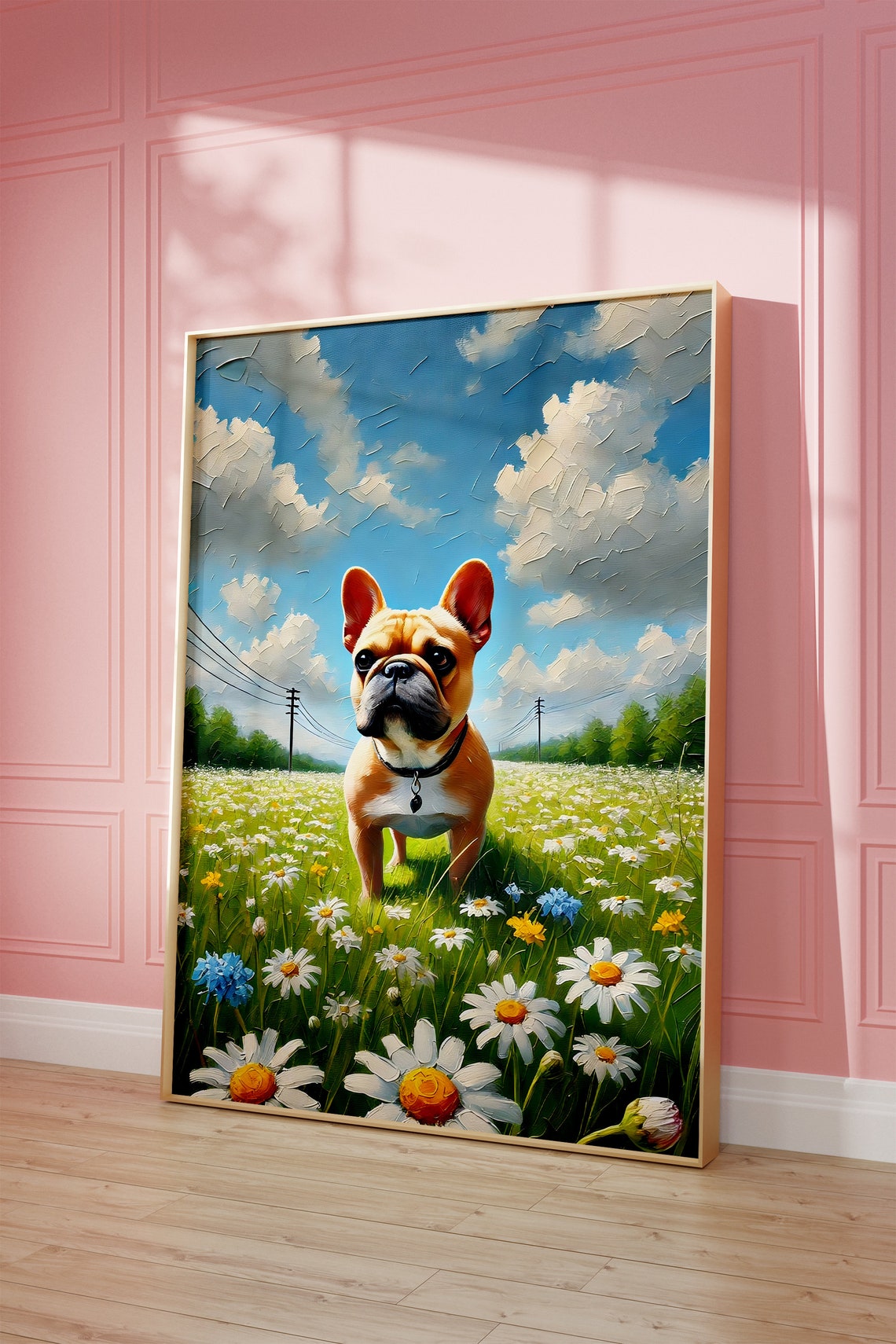 Cute Dog Print Printable Wall Art French Bulldog Oil Painting Dog Poster Trendy Print Preppy Pet Wall Art Dog Lovers Dog Owner Gift - Image 3