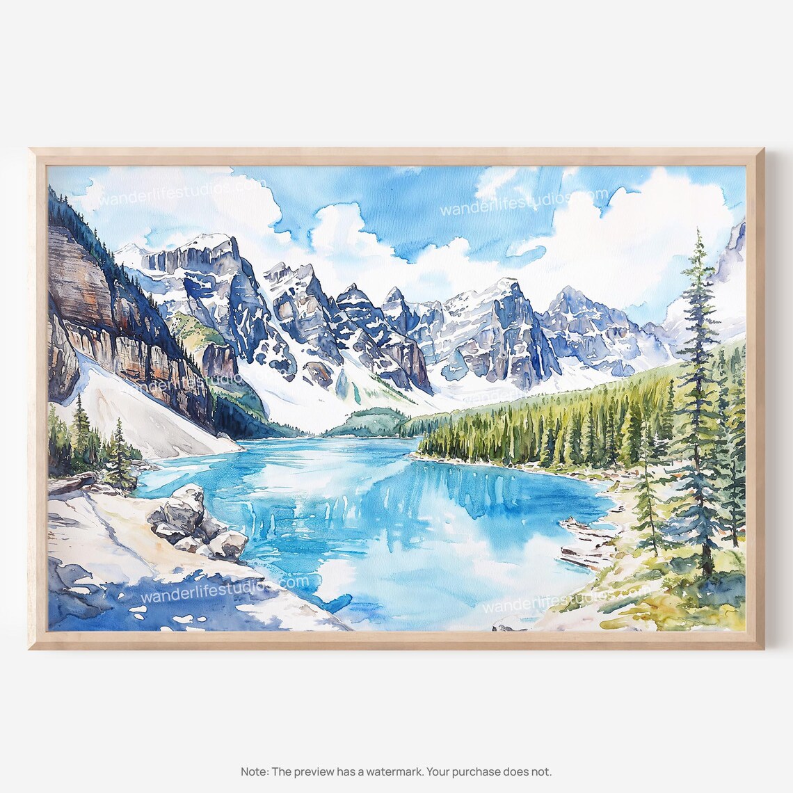 Banff National Park Moraine Lake Turquoise Water Travel Poster
