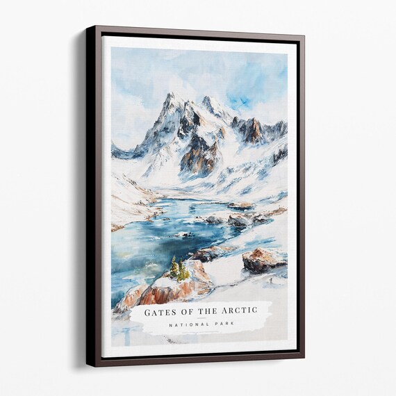 Gates of the Arctic National Park Snowy Peak Alpine Lake Poster