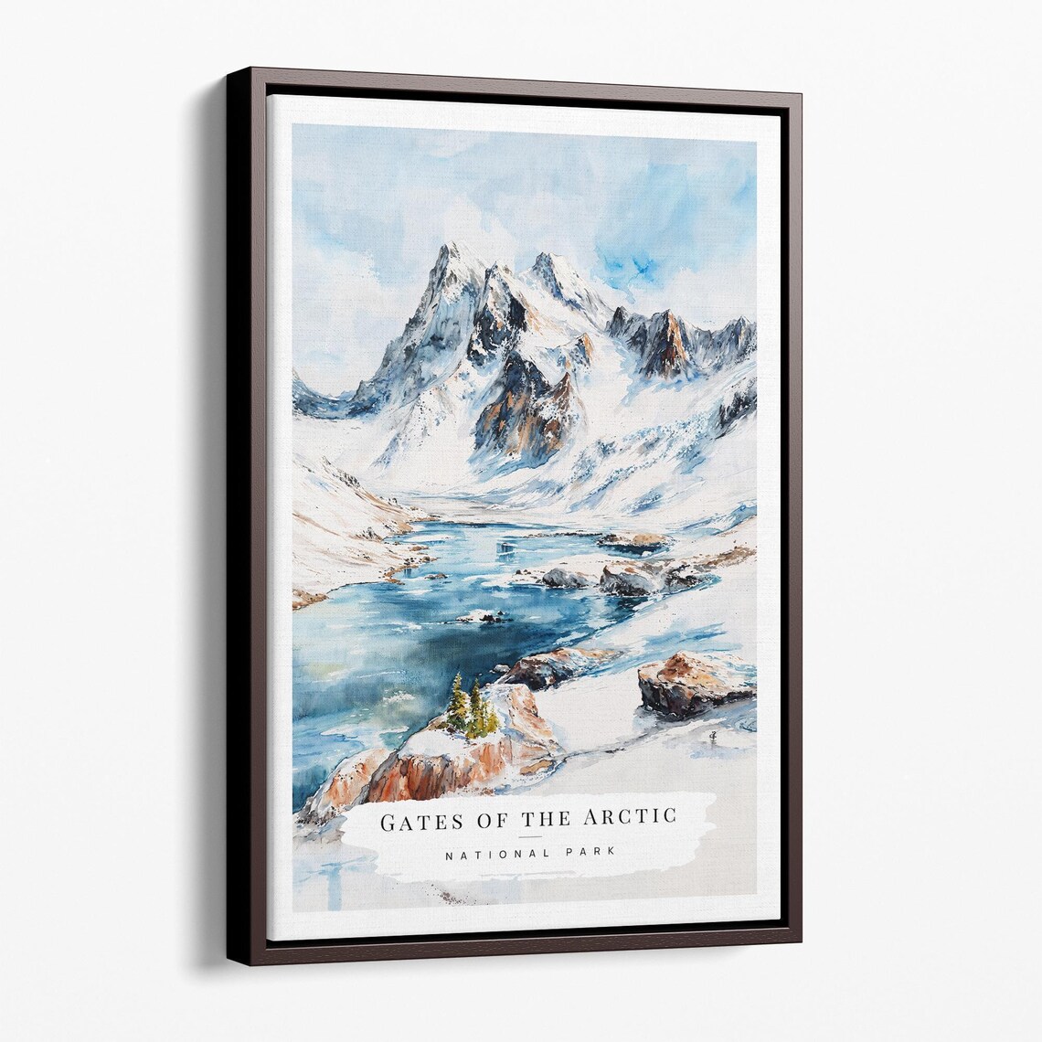 Gates of the Arctic National Park Snowy Peak Alpine Lake Poster