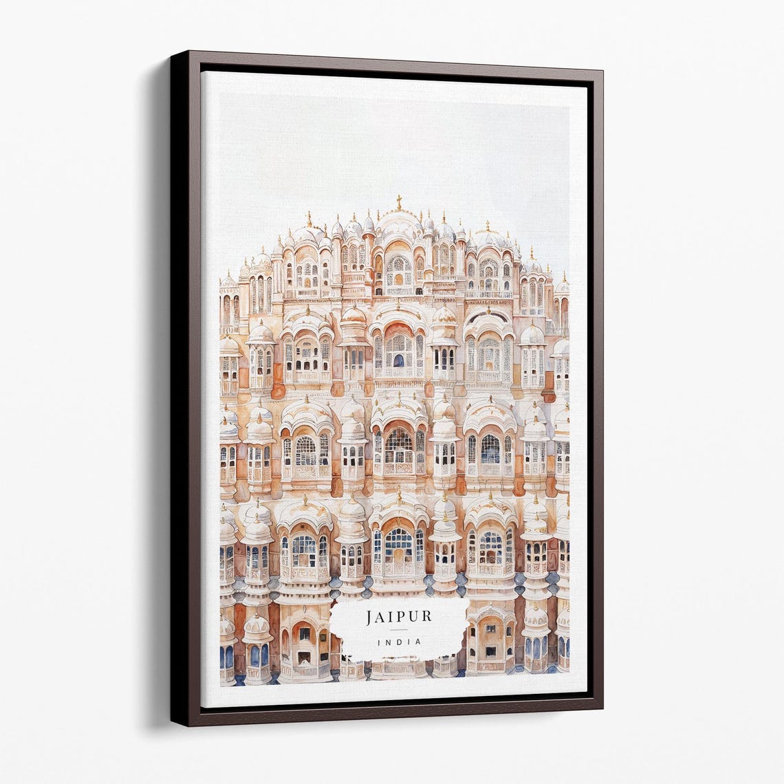 Jaipur India Hawa Mahal Palace Front Watercolor Facade Art Poster