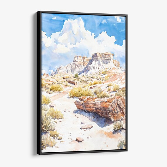 Petrified Forest National Park Watercolor Desert Landscape Art Poster