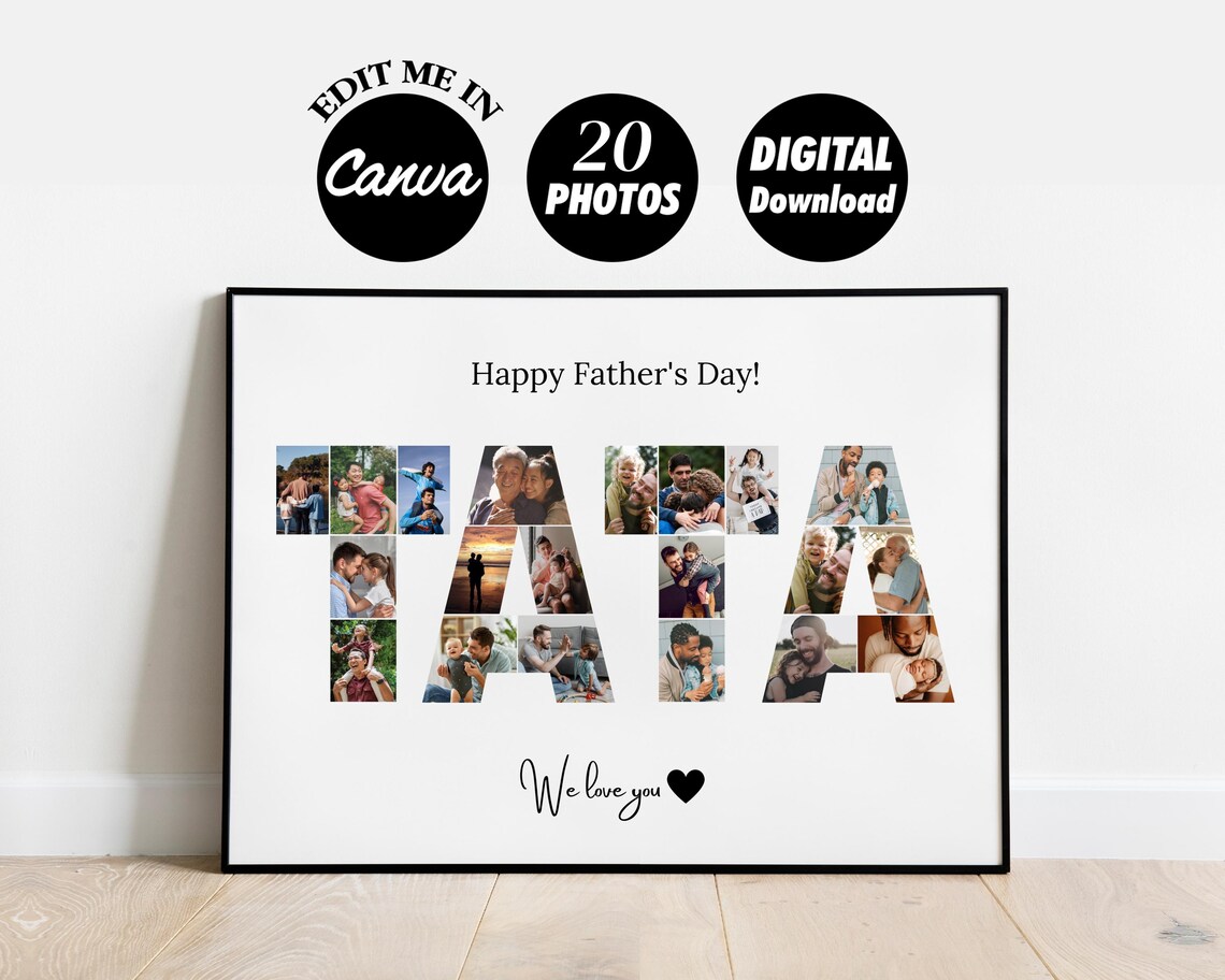 Personalized Tata Photo Collage Gift for Daddy - Image 4
