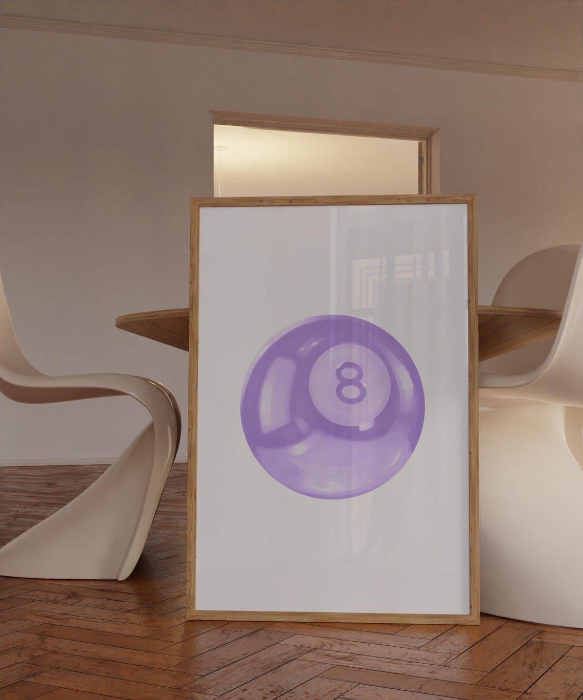 Lilac Wall Art Eight Ball Art Aesthetic Room Decor Preppy Art Prints Trendy Wall Art Girly Wall Art Purple Art Prints Teen Girl Decor Dorm - Image 3