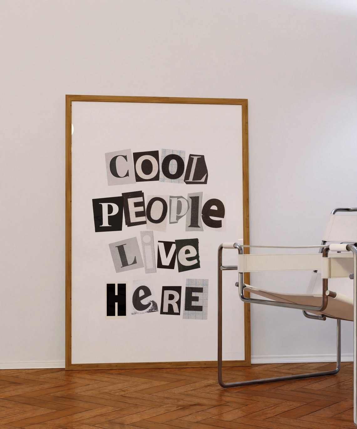 Cool People Live Here Ransom Note Typography Punk Zine Wall Poster - Image 2