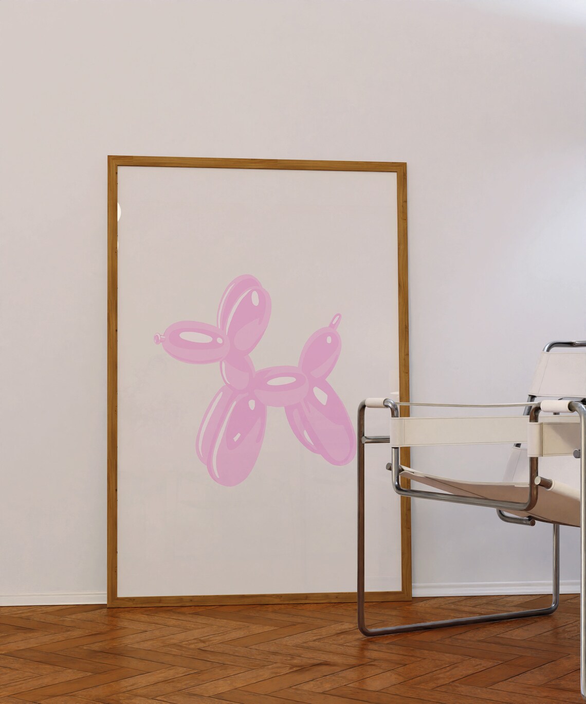 Pink Balloon Dog Playful Pop Art Trendy Preppy Dorm Wall Art - Image 3
