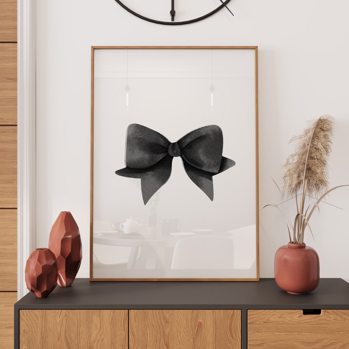 Trendy Art Prints Black Bow Wall Art Print Girly Wall Art Aesthetic Bedroom Prints Watercolor Bow Print Teen Girl Wall Art Preppy Art Prints - Image 3