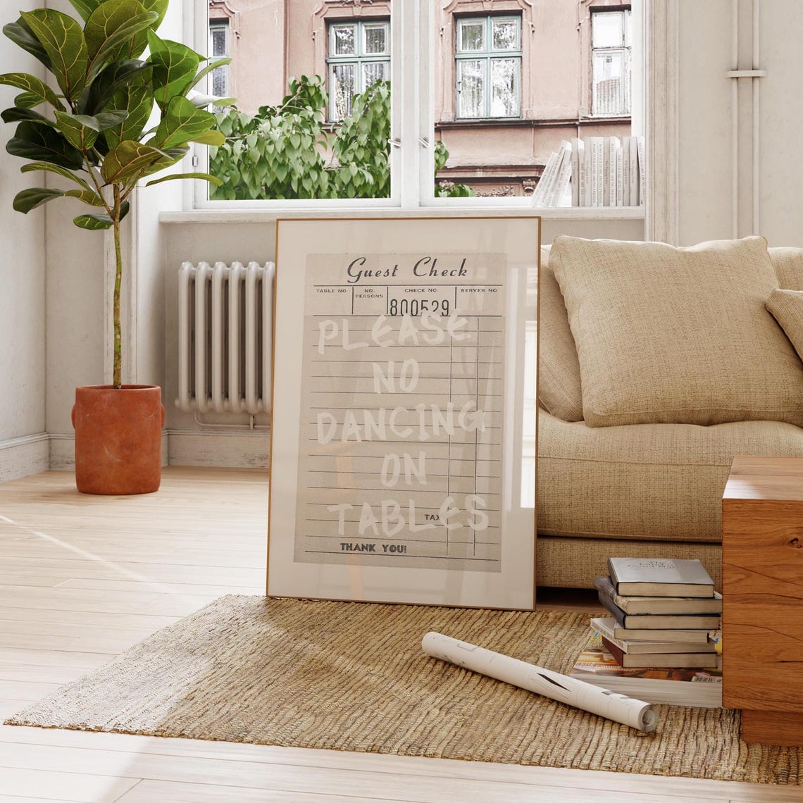 Please No Dancing On Tables Guest Check Fun Quote Wall Poster
