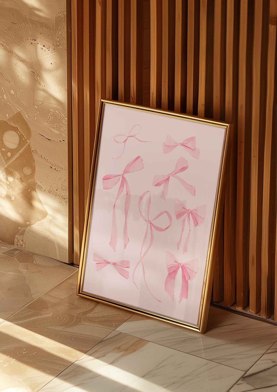 Eight Pink Watercolor Ribbon Bows Dreamy Coquette Collage Poster - Image 4