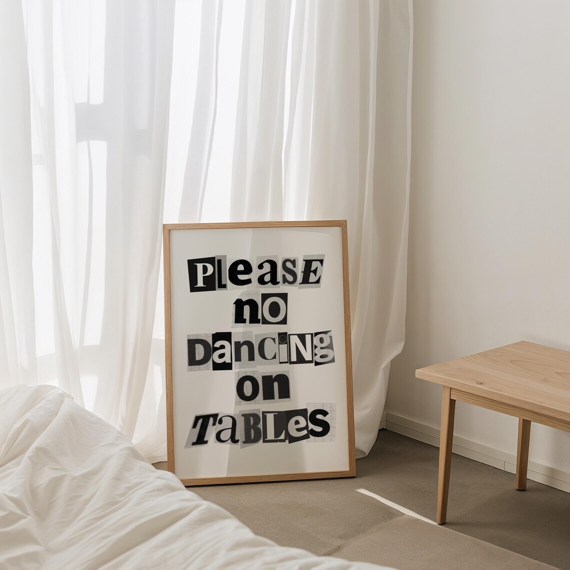 Please No Dancing On Tables Retro Typography Art Print - Image 3