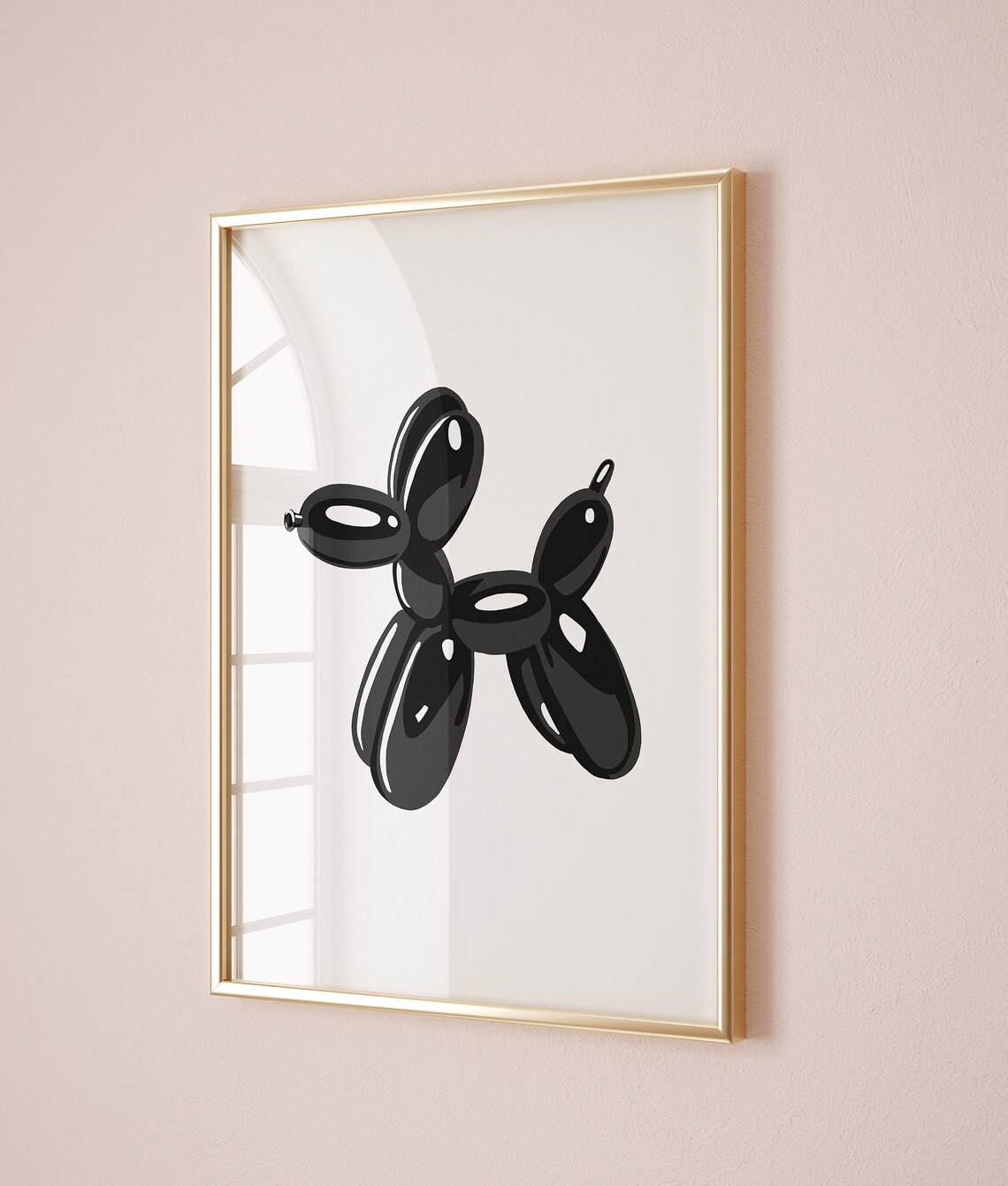 Balloon Dog Modern Wall Art Print, Black and White - Image 3