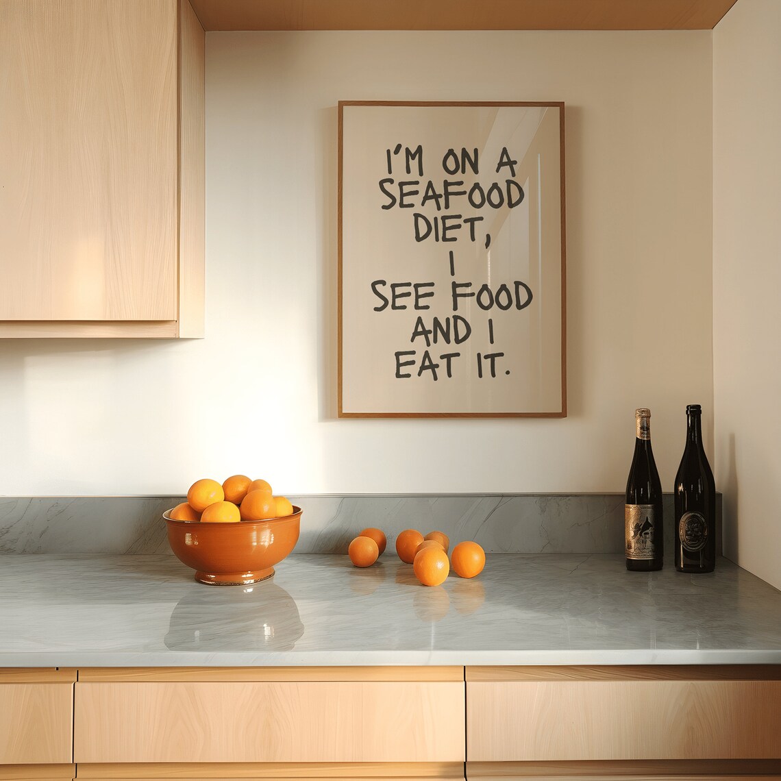 I'm On A Seafood Diet See Food Eat It Funny Kitchen Wall Art - Image 3