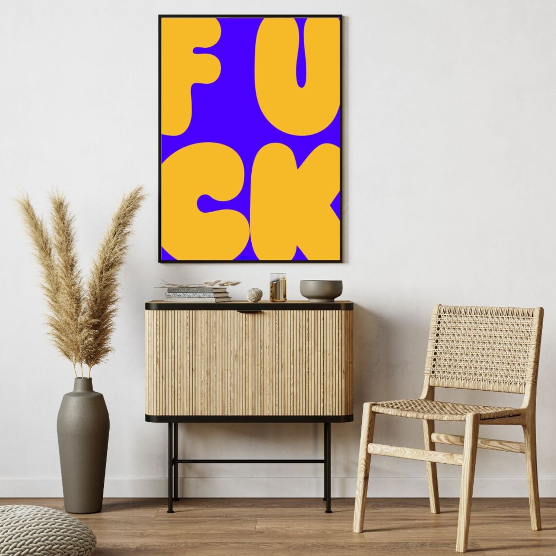 Funny Print Fuck Large Retro Wall Art - Image 4