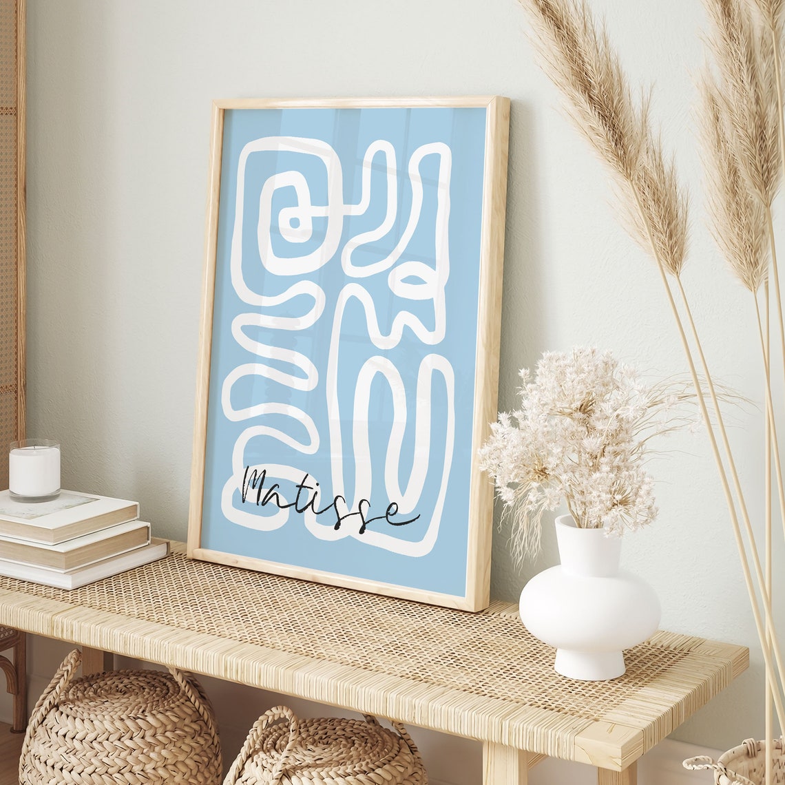 Henri Matisse Blue Abstract Line Squiggle Minimalist Art Poster - Image 4